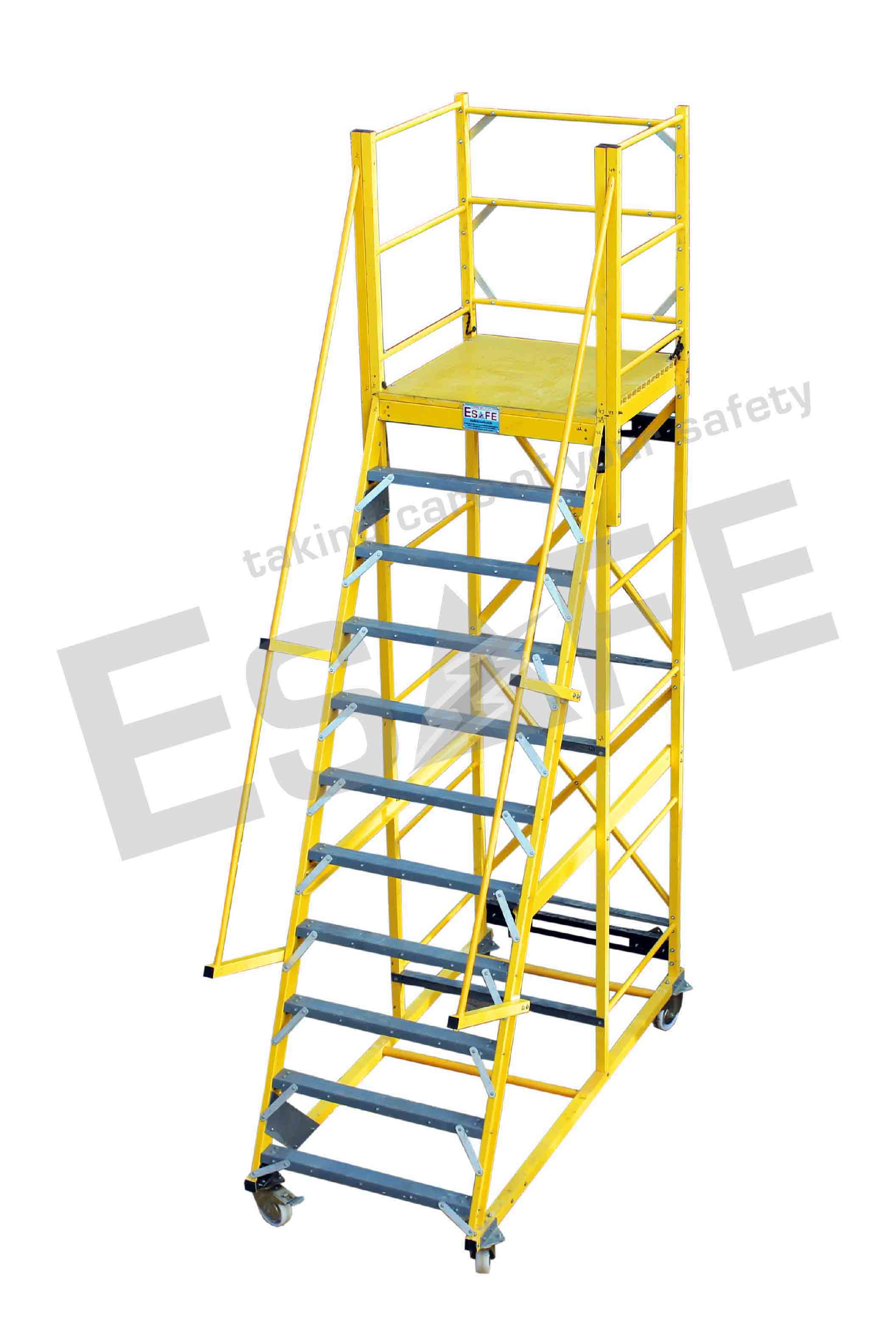 Fibre Glass Platform Trolley Ladder