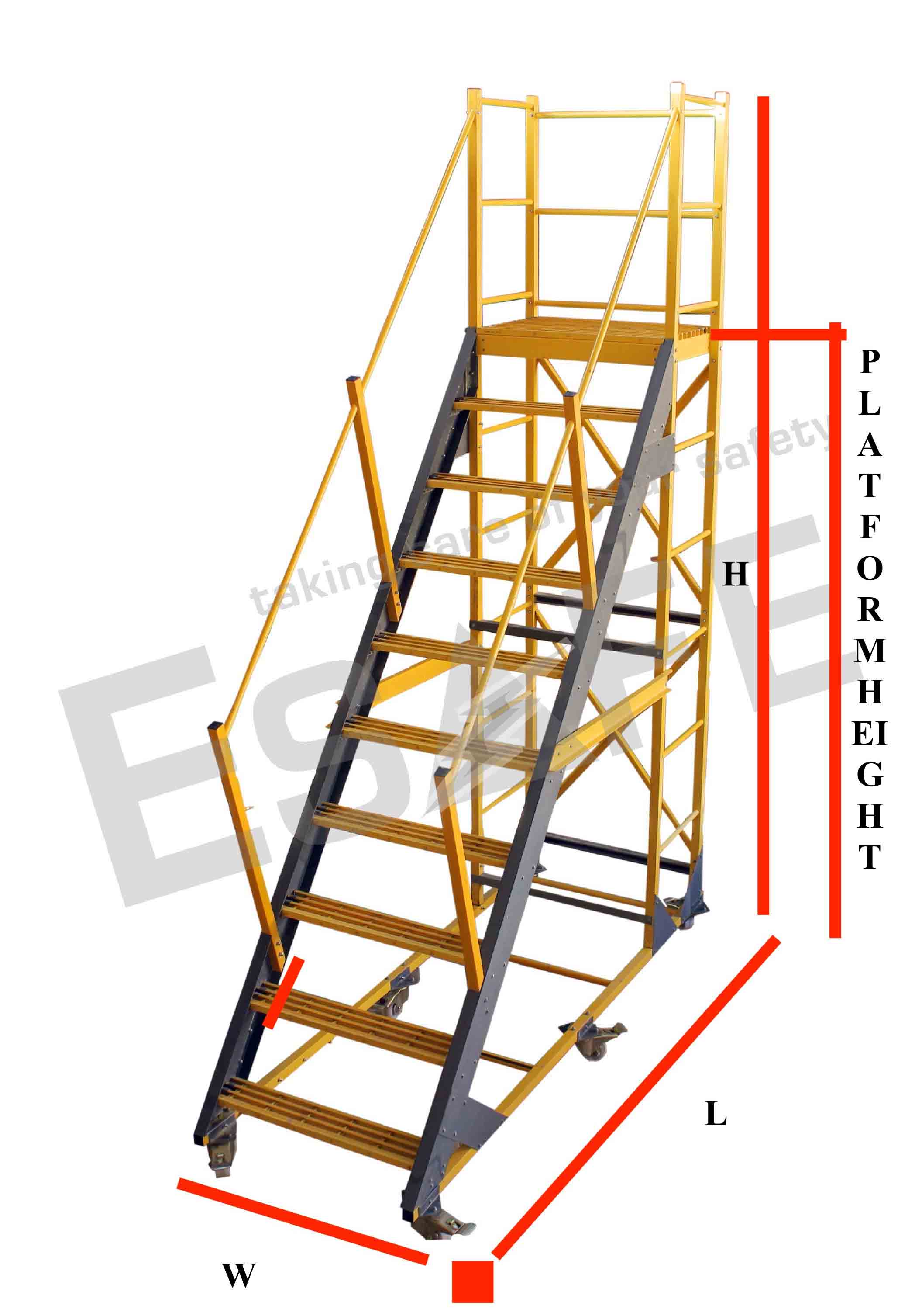 Fibre Glass Heavy Duty Platform Trolley Ladder